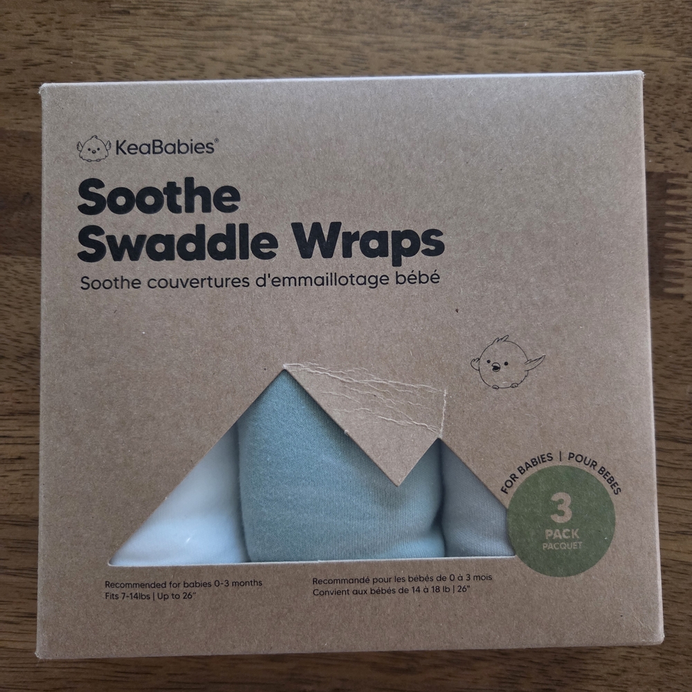 KeaBabies Soothe Swaddle Wraps 3-Pack
